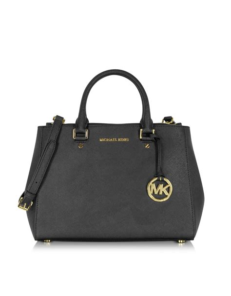 michael kors sutton medium saffiano black leather|Sutton Medium Saffiano Leather Satchel .